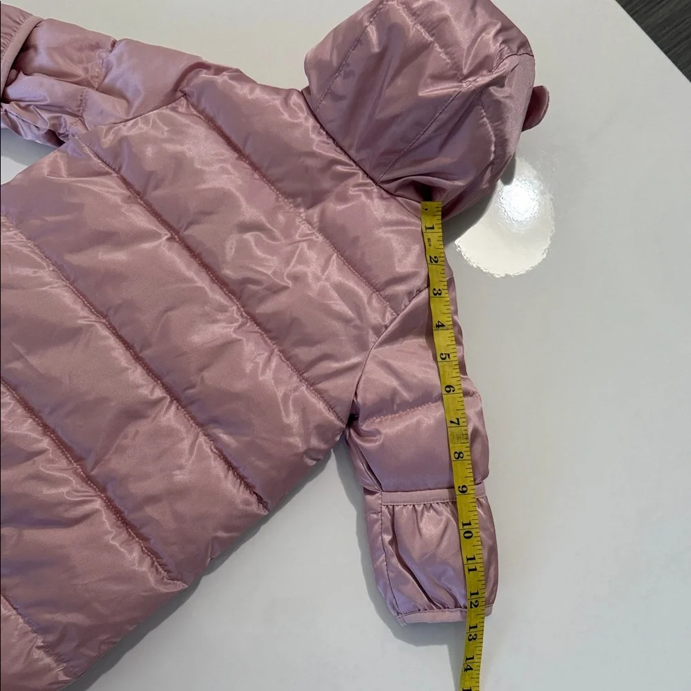 Baby GAP Pink Puffer Baby One-Piece Snowsuit with Hood 3-6 M
